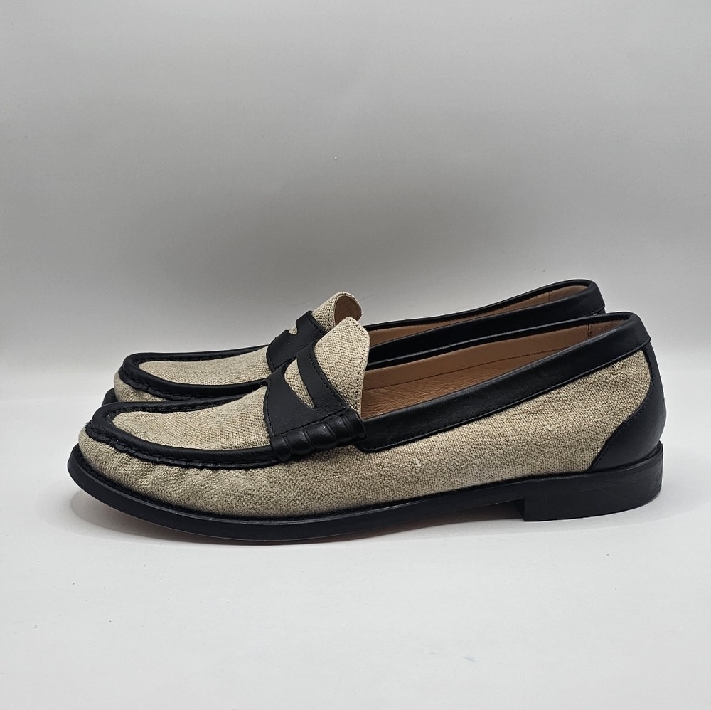 J. Crew Winona penny loafers in Italian linen